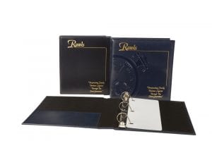 Popup Image: Turned & stitched full grain leather 3 Ring Binder