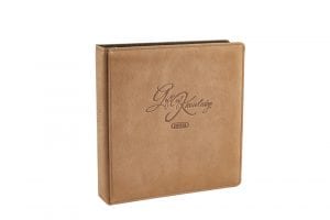 Popup Image: Full Grain Suede Leather 3 Ring Binder