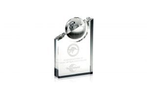Popup Image: Beautiful Globe Crystal Award