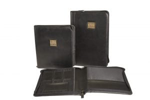Popup Image: Black Imitation Leather Zippered Folio